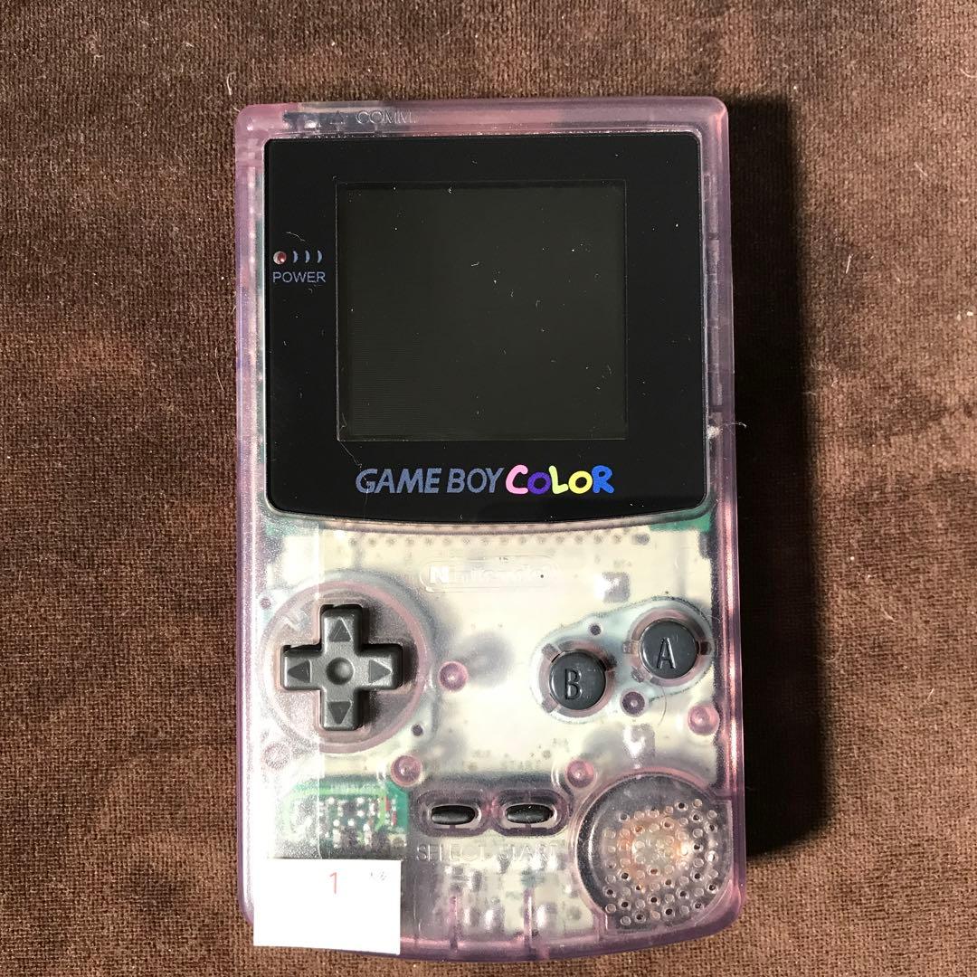 任天堂ゲームボーイカラーのクリアーパプルガラス製スクリーンレンズ 偏光板交換