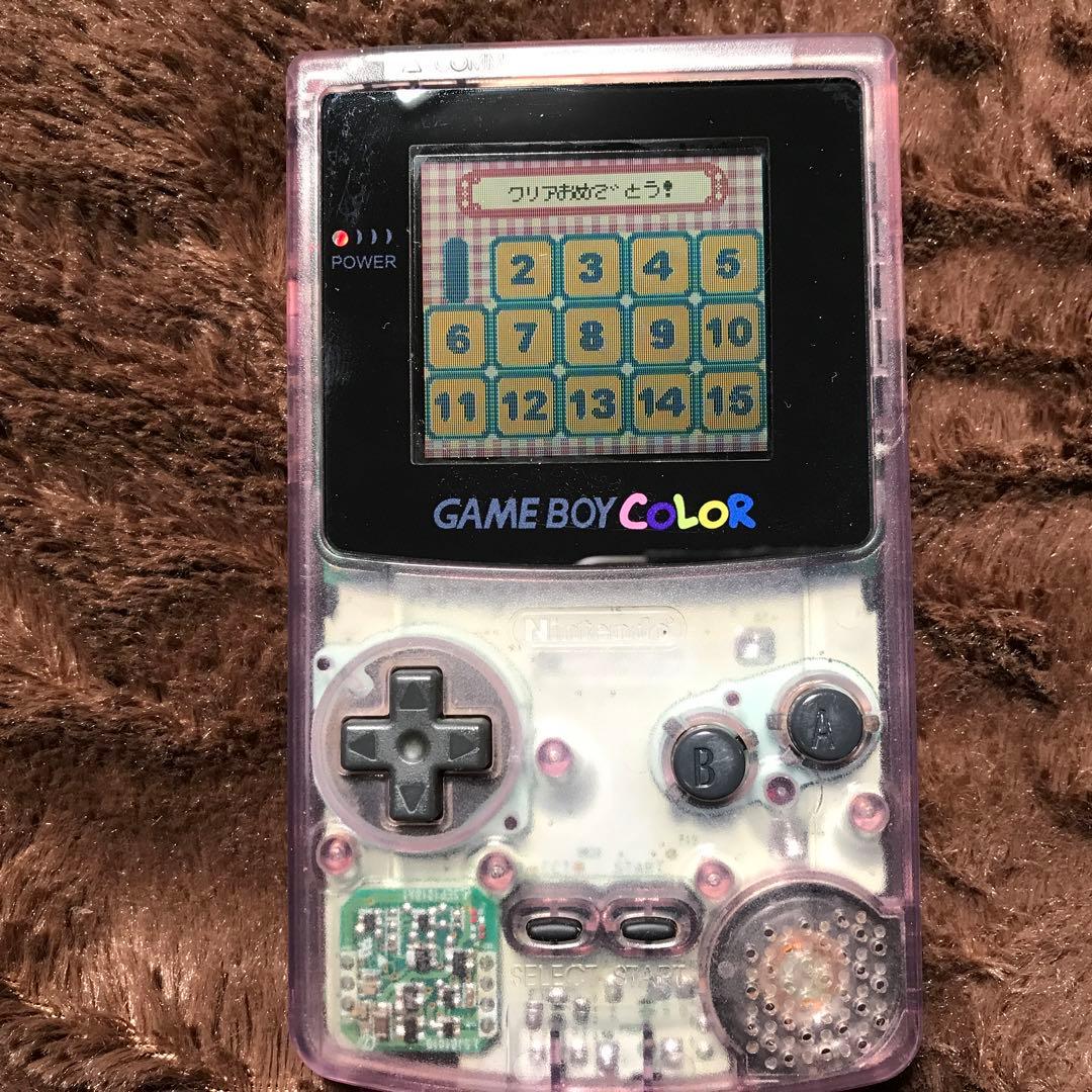 任天堂ゲームボーイカラーのクリアーパプルガラス製スクリーンレンズ 偏光板交換