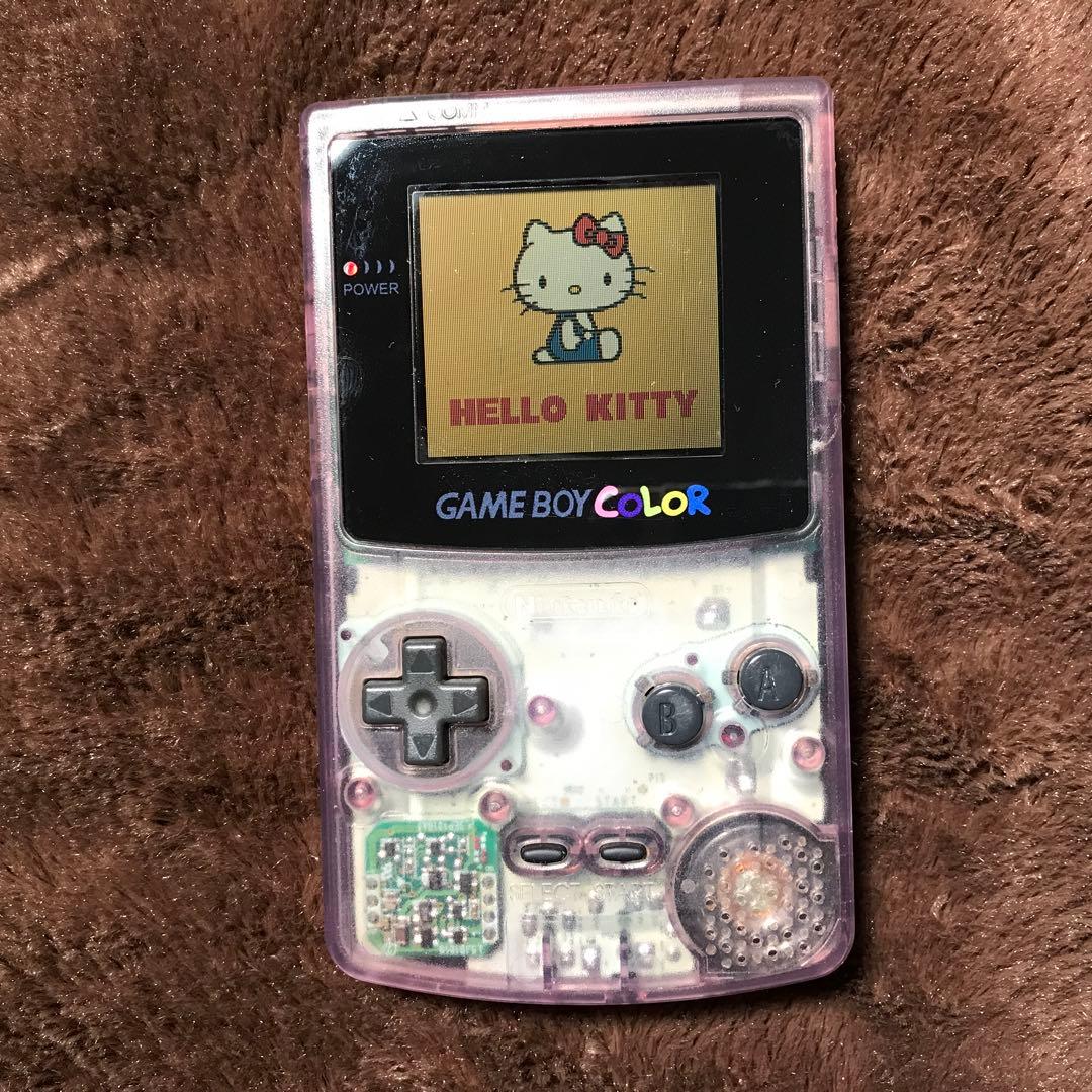 任天堂ゲームボーイカラーのクリアーパプルガラス製スクリーンレンズ 偏光板交換