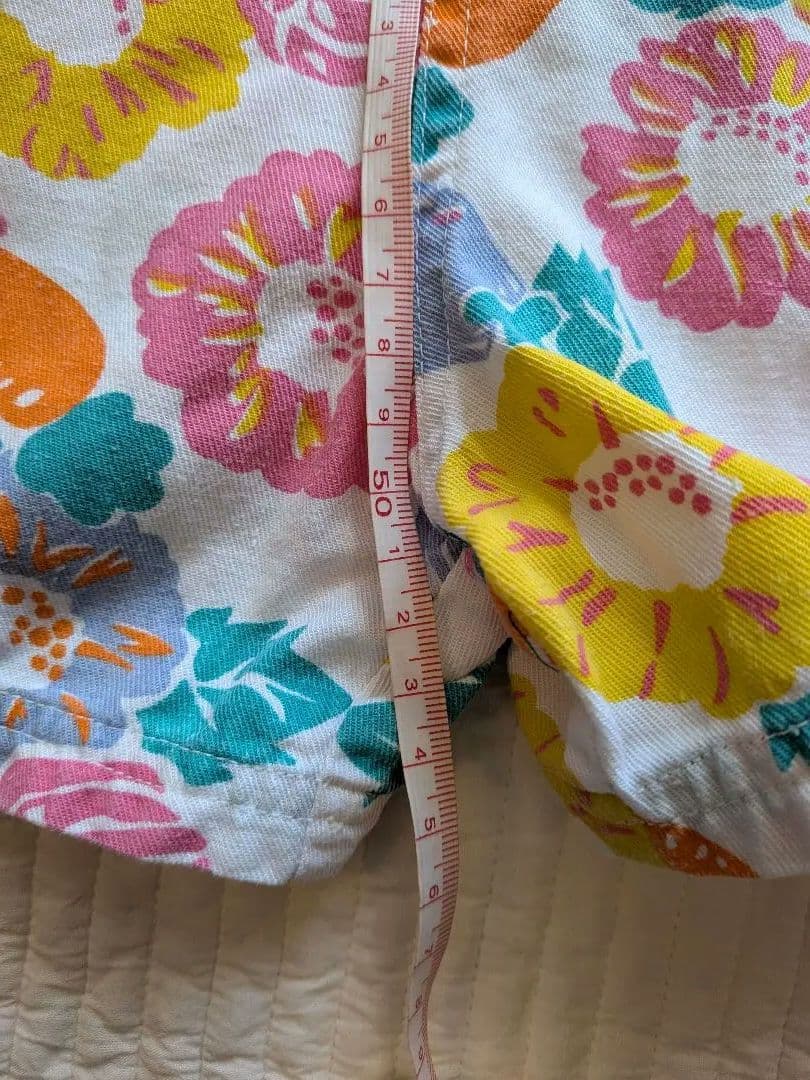 ヴィンテージ　花柄　ショートオール