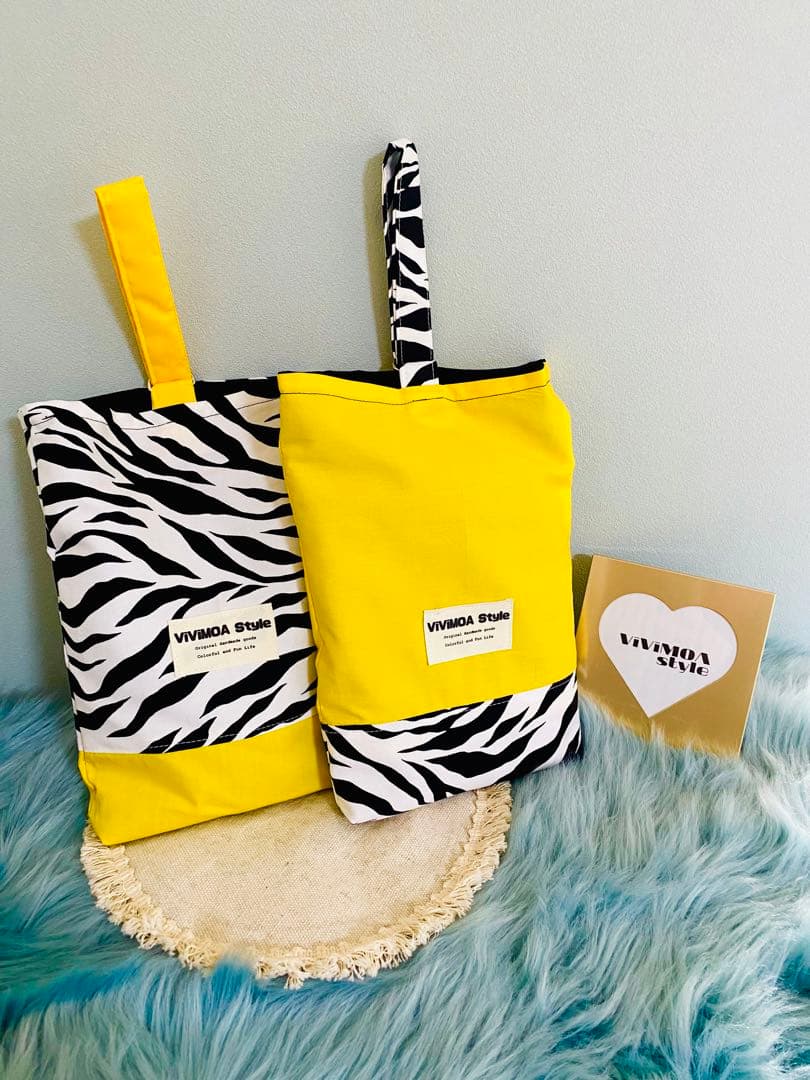 あゆみ　オーダー商品　ゼブラ×イエロー　入園入学グッズ　ViViMOA