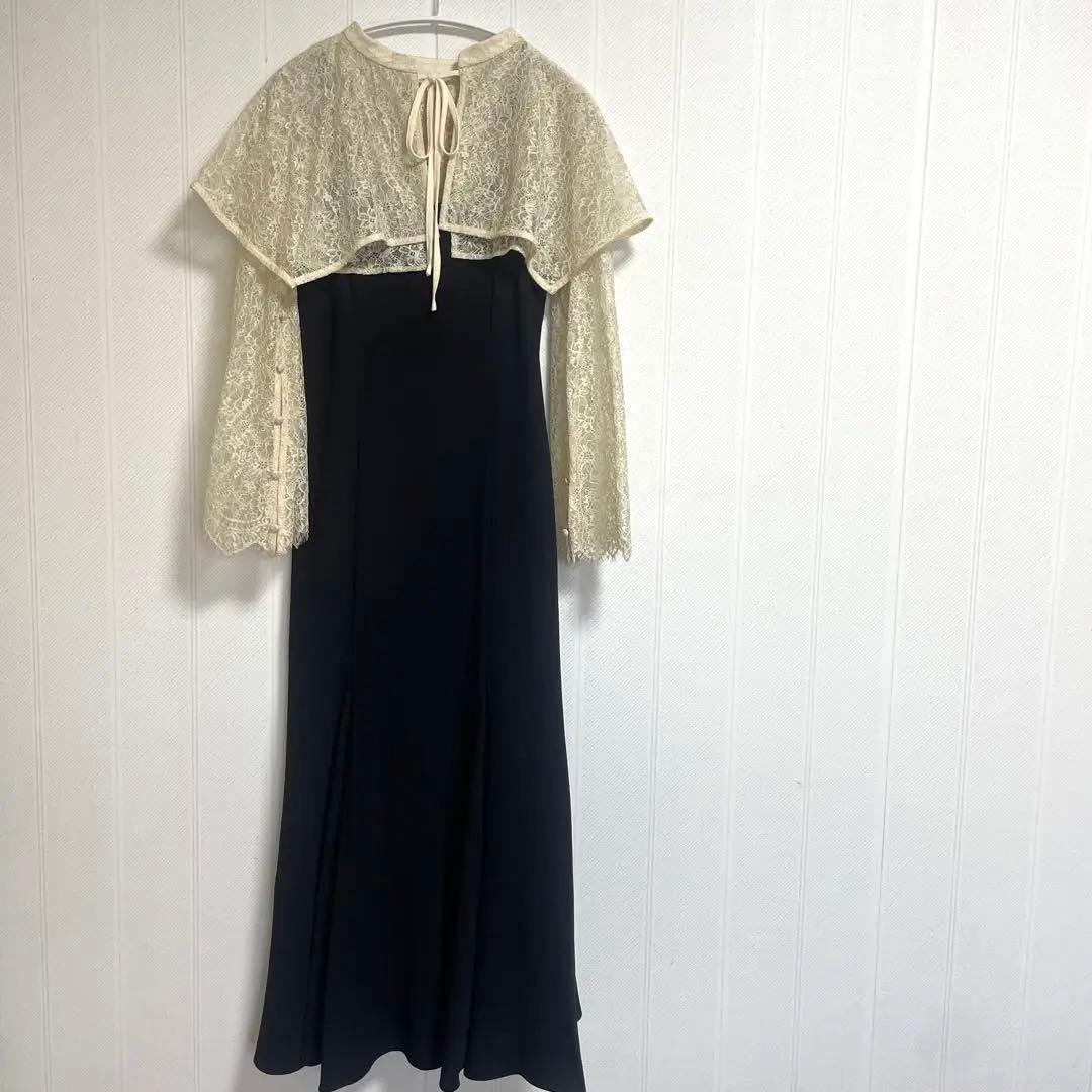 ANDRÉSD アンドレスド レースケープ オケージョンドレス 黒 × ベージュ