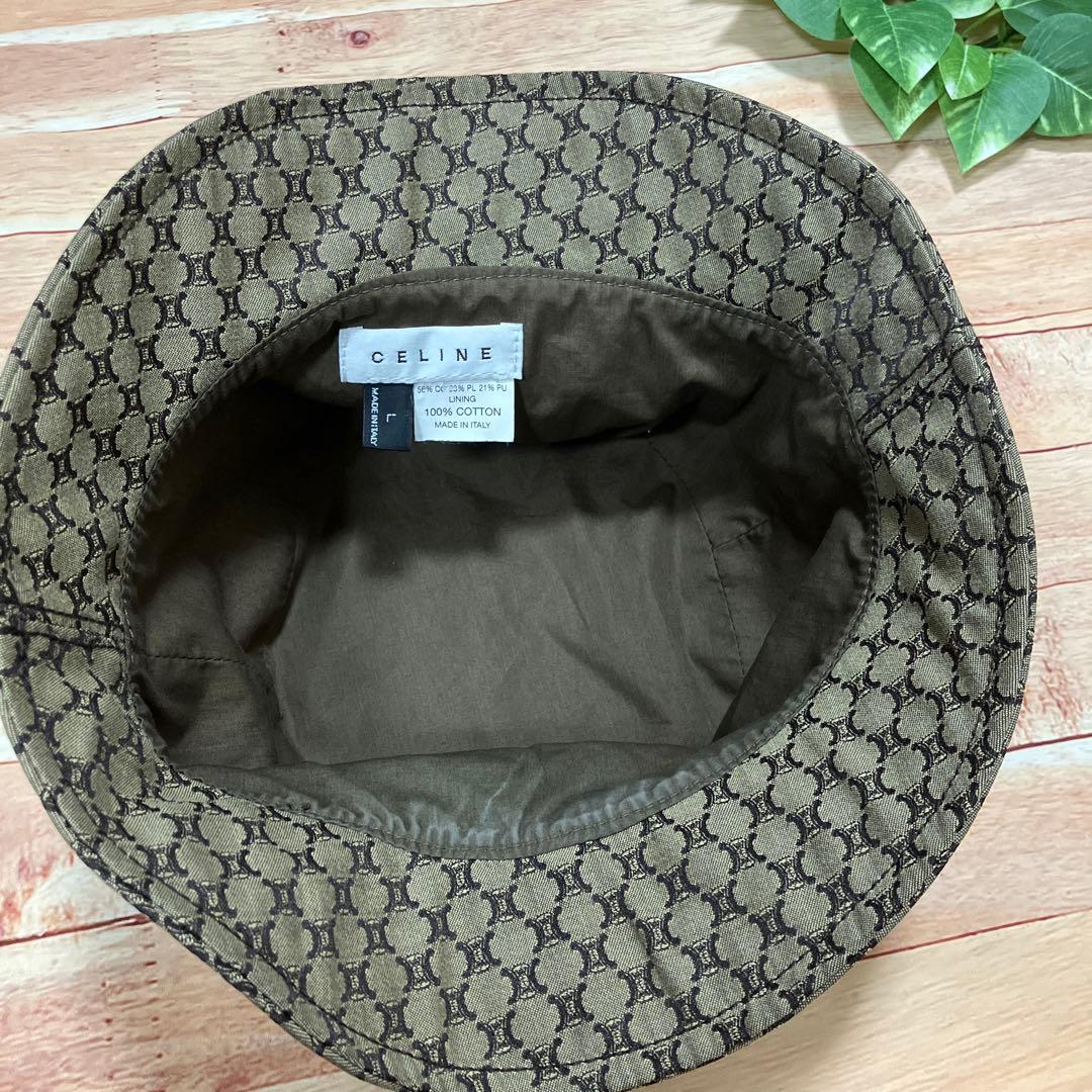 CELINE セリーヌ マカダム トリオンフ柄 バケットハット L イタリア製