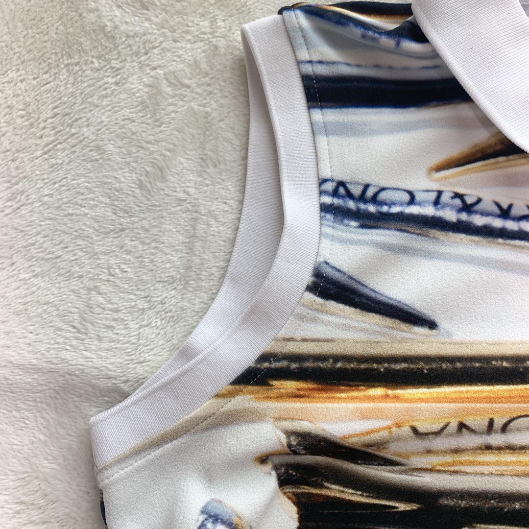 マークアンドロナ ゴルフウェア 総柄 ビジュー スカル2023 スポーツウェア