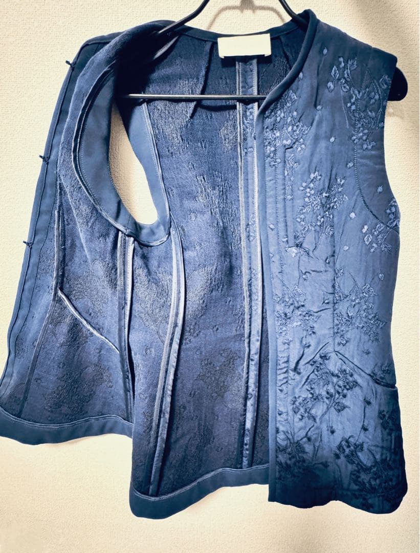 Mame Kurogouchi マメ キルトジャガード ノースリーブ ベスト