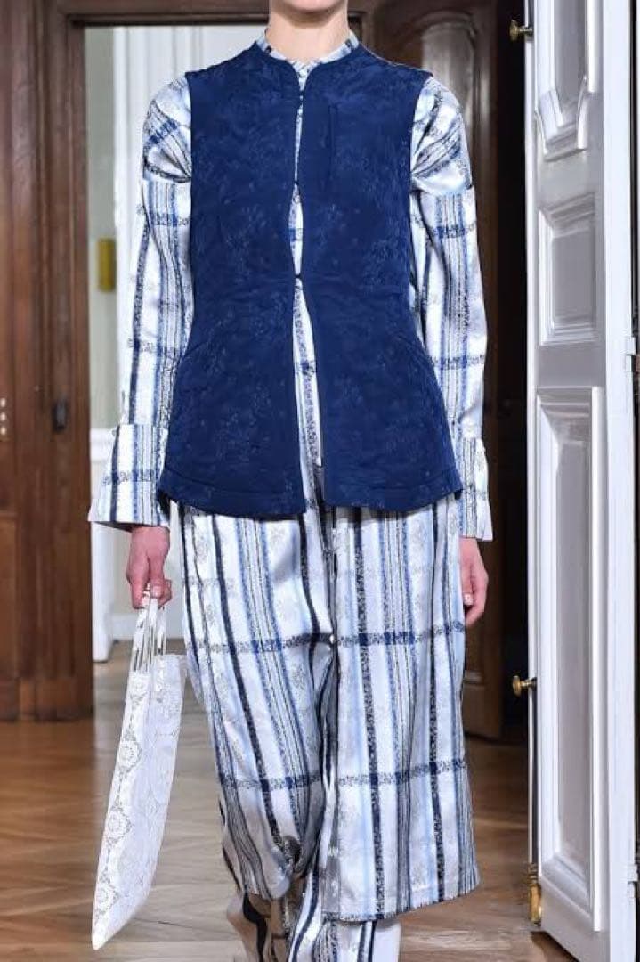 Mame Kurogouchi マメ キルトジャガード ノースリーブ ベスト