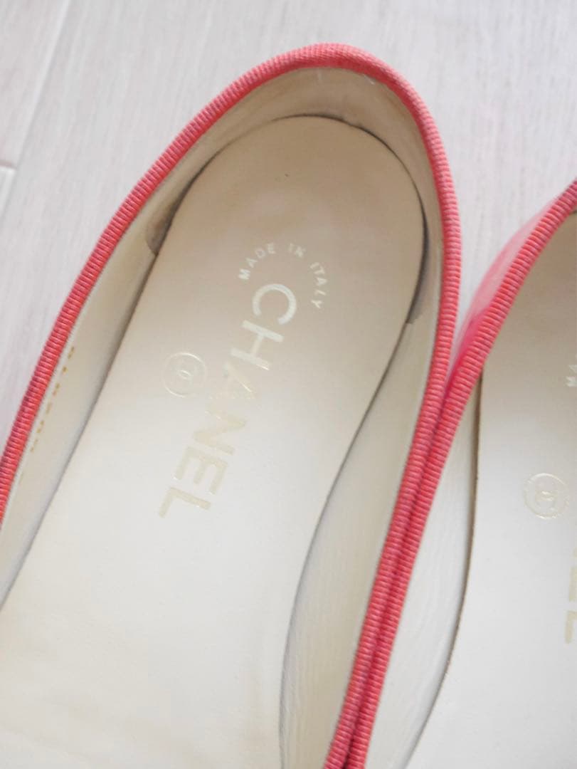 CHANEL バレーシューズ パンプス ココマーク キャップトゥ リボン 36
