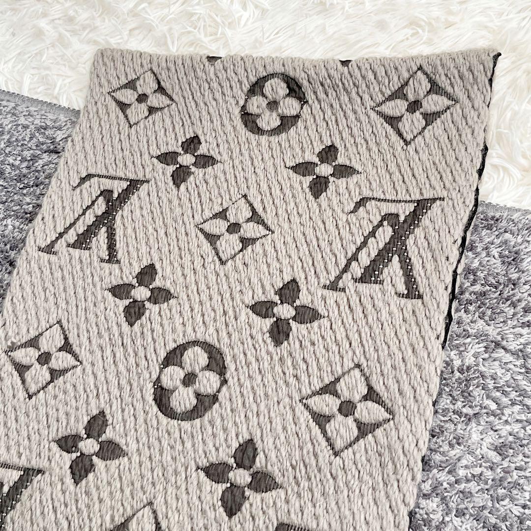 正規品　ルイヴィトン　エシャルプロゴマニア　マフラー　モノグラム　グレー　ウール