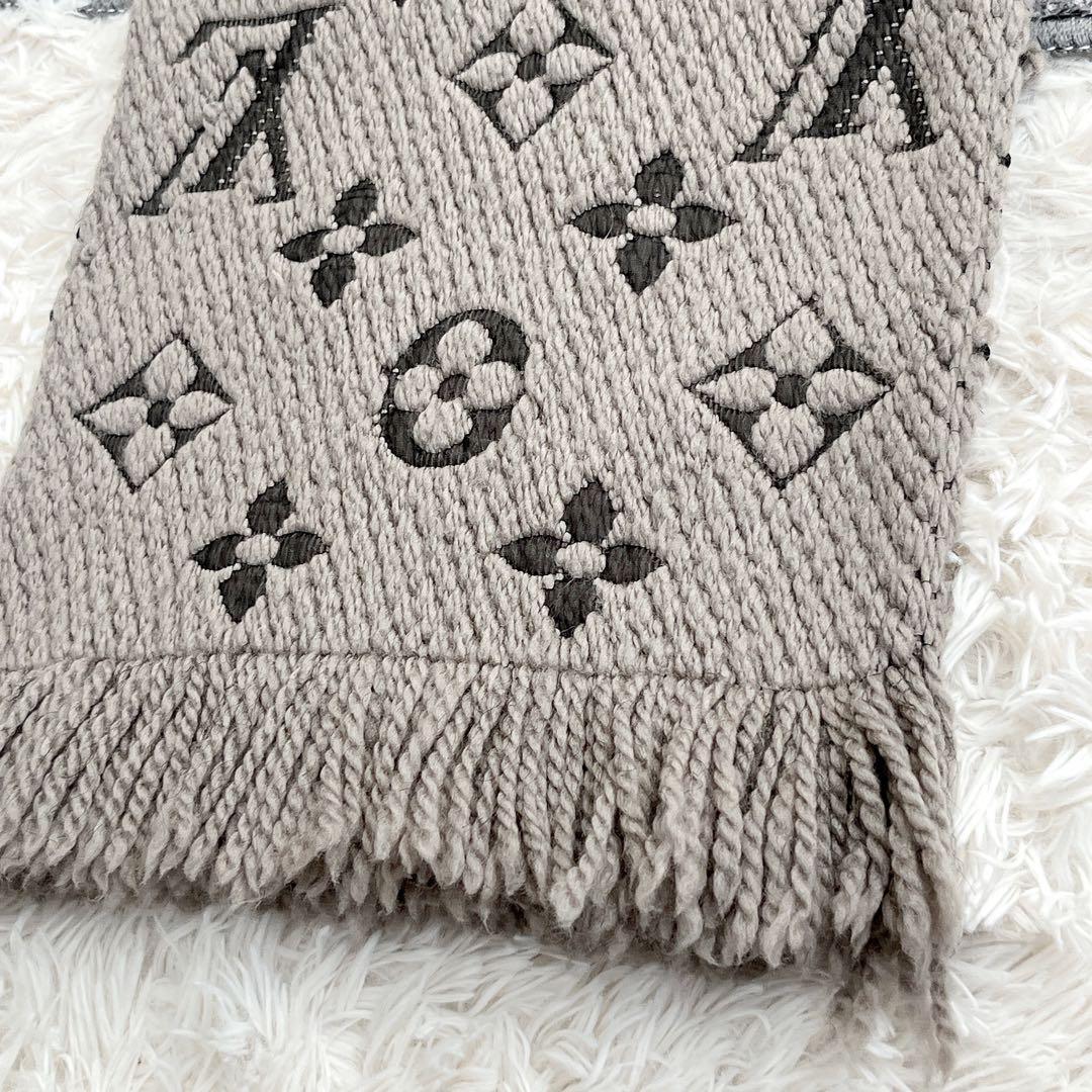 正規品　ルイヴィトン　エシャルプロゴマニア　マフラー　モノグラム　グレー　ウール