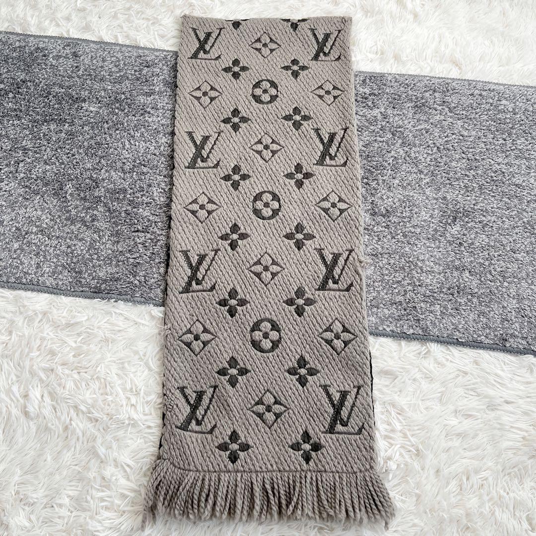 正規品　ルイヴィトン　エシャルプロゴマニア　マフラー　モノグラム　グレー　ウール