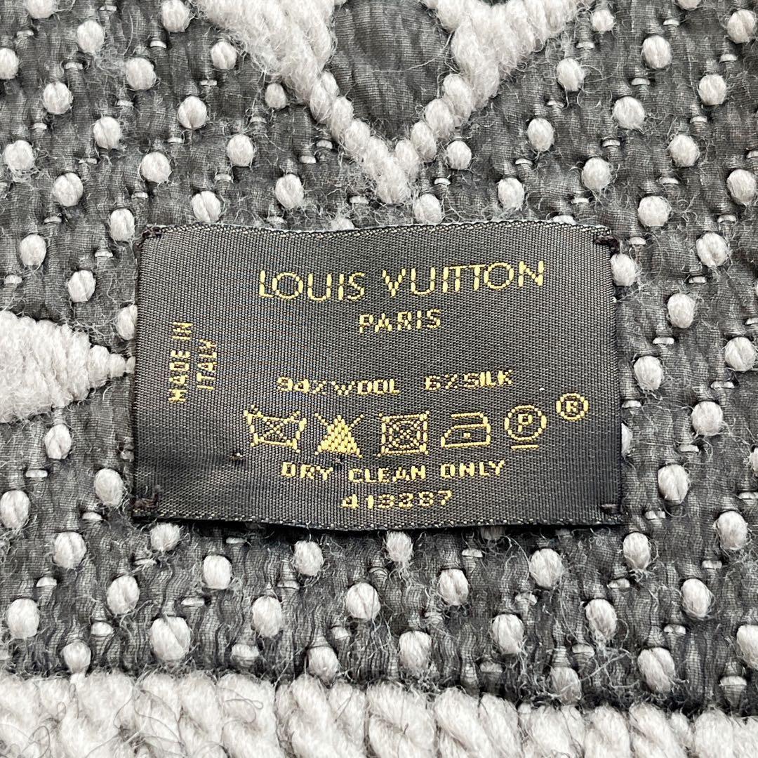 正規品　ルイヴィトン　エシャルプロゴマニア　マフラー　モノグラム　グレー　ウール