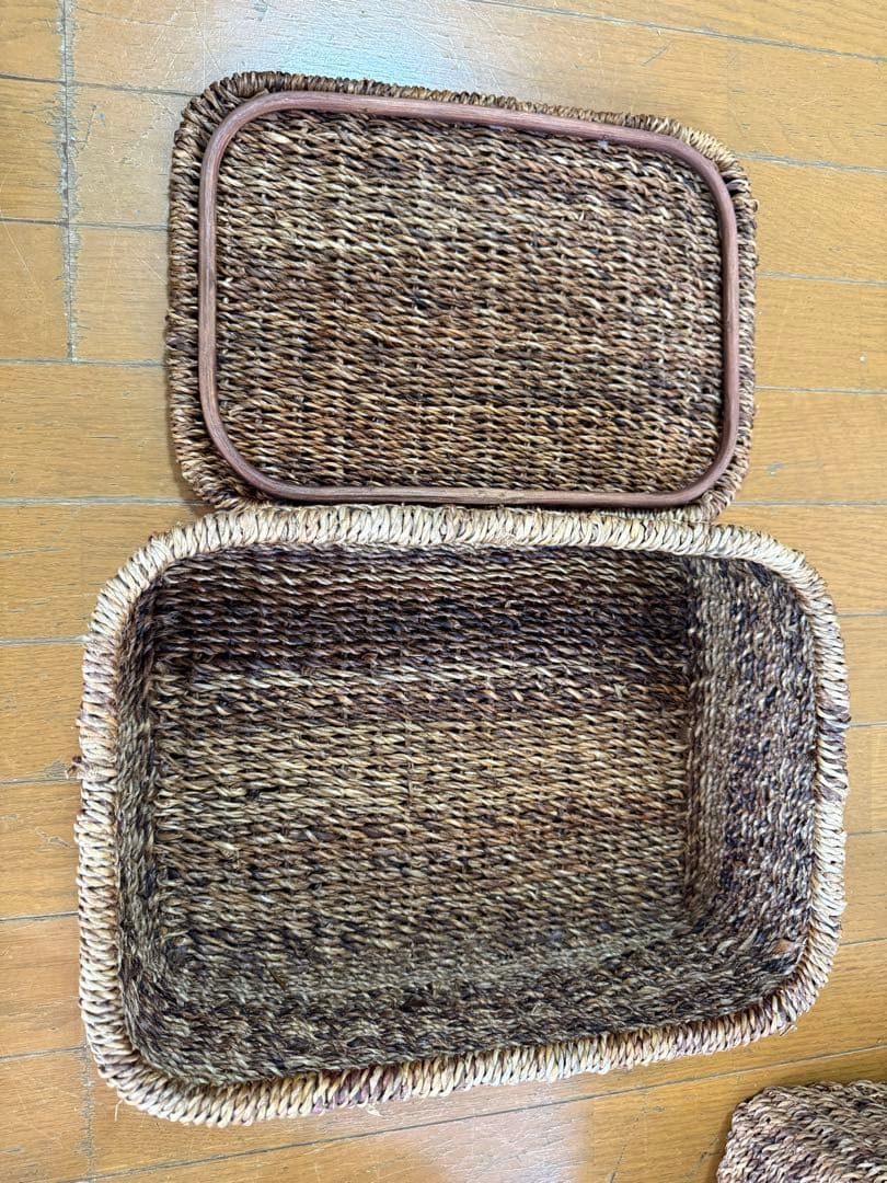 無印良品　バクバク長方形　蓋つきバスケット　中2小5セット