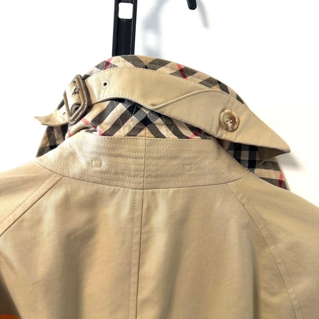 美品バーバリー グラフィックプリント ロゴ ステンカラートレンチコート38