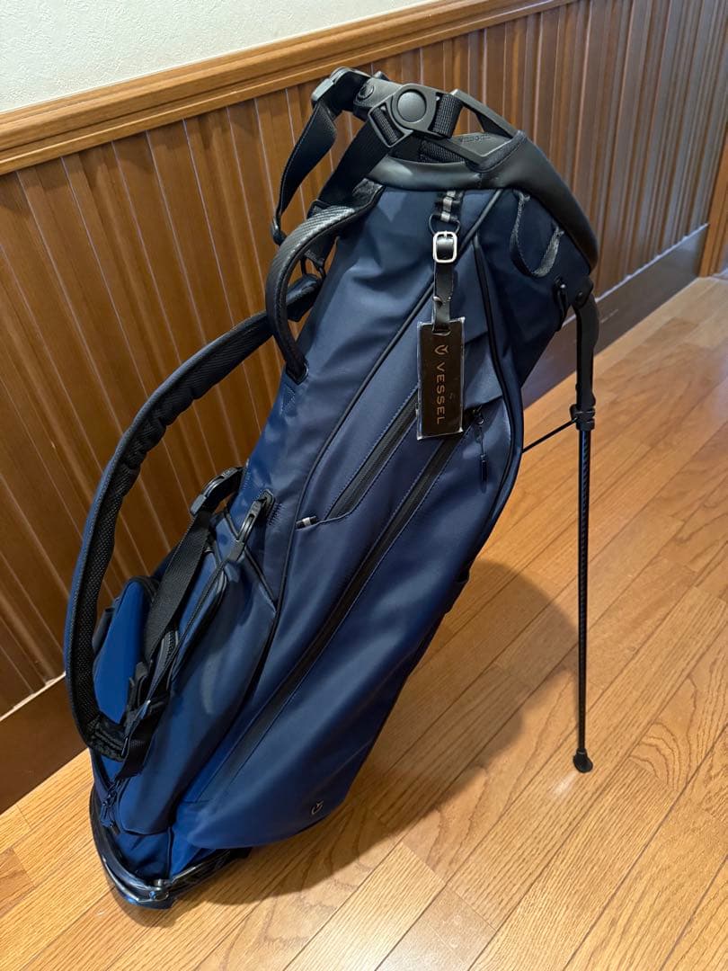 Vessel ネイビー キャディバッグ スタンド付き