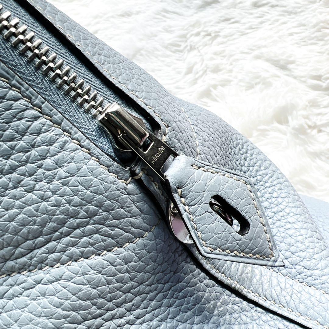 美品　HERMÈS エルメス　 ボリード31 ブルーラン　ブルーリン　クレマンス