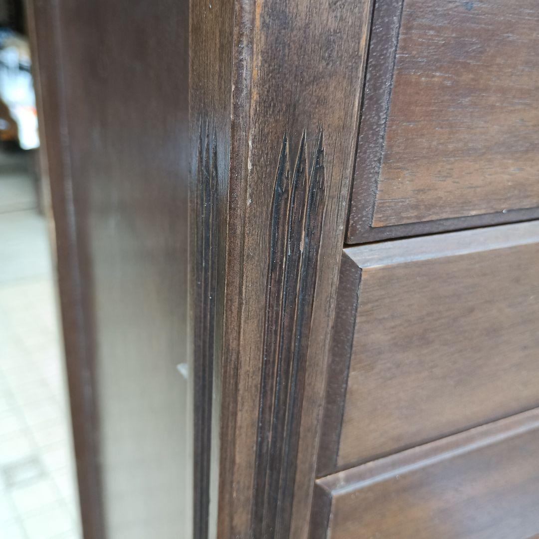 R*a様 4272）アンティーク風　スリムチェスト　引き出し　上面ガラス　難あり