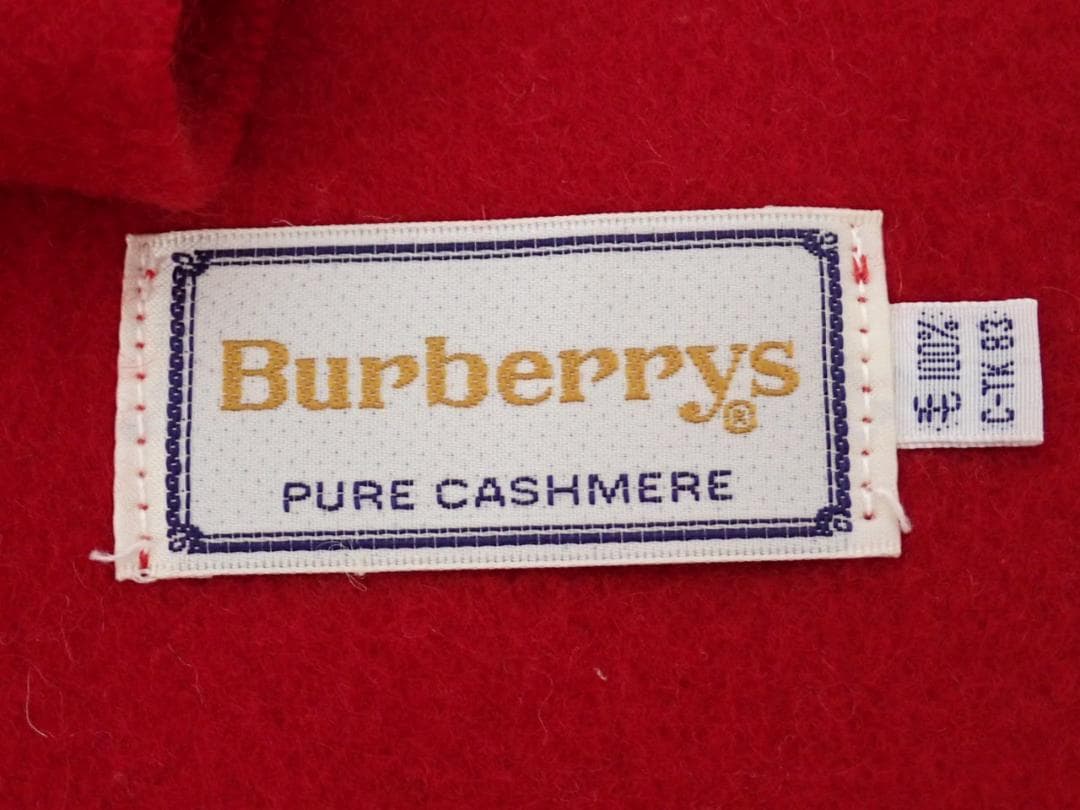 く*木様 極美品Burberrys バーバリー カシミア100％ マフラー レッ