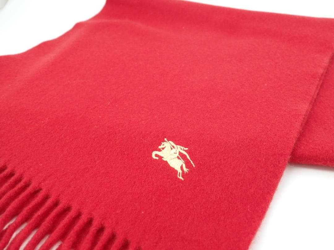 く*木様 極美品Burberrys バーバリー カシミア100％ マフラー レッ