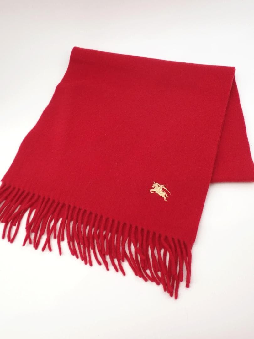 く*木様 極美品Burberrys バーバリー カシミア100％ マフラー レッ