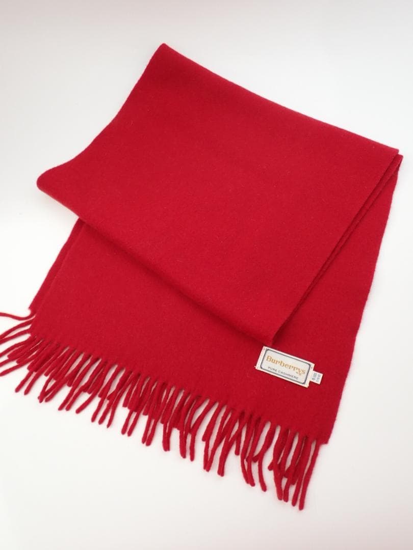 く*木様 極美品Burberrys バーバリー カシミア100％ マフラー レッ
