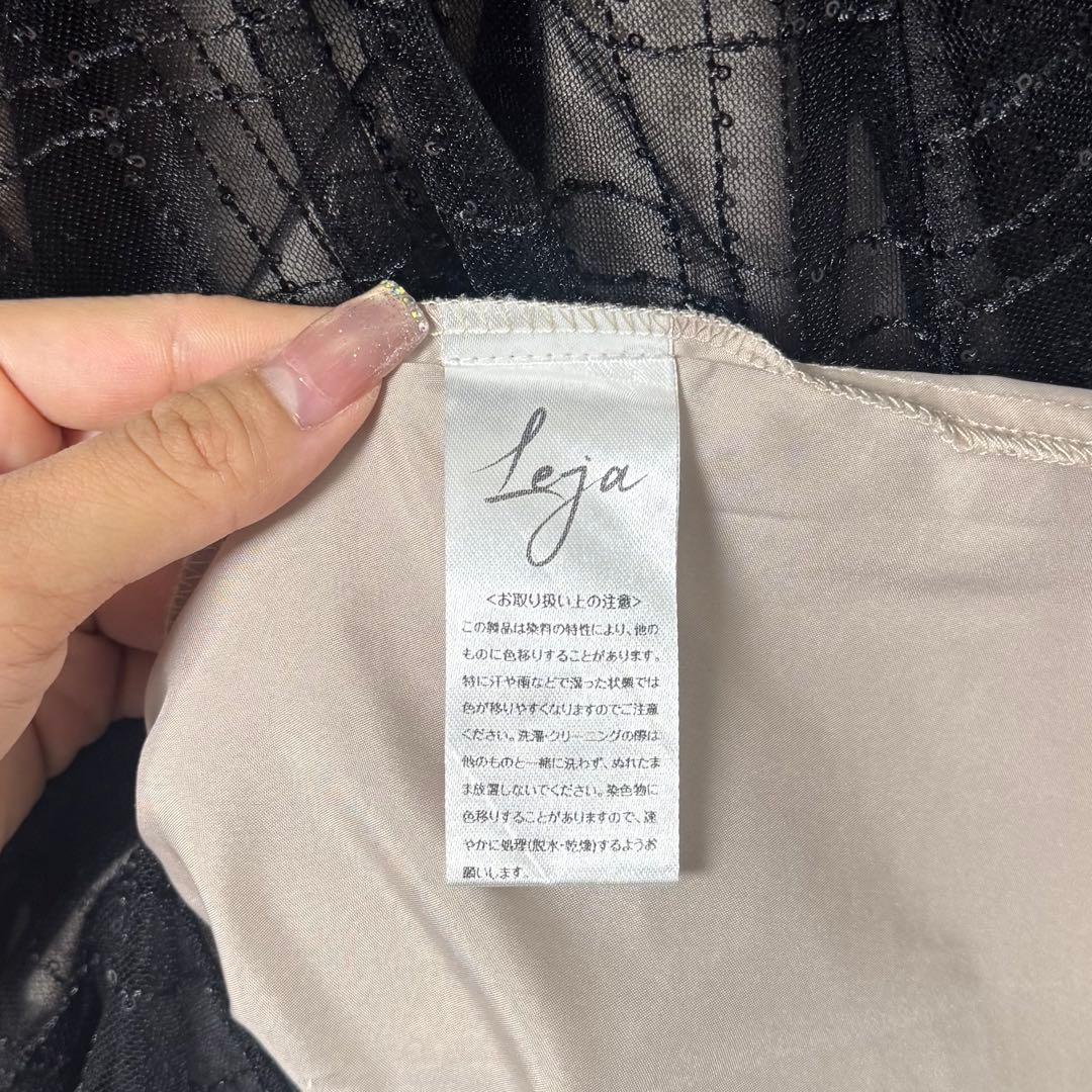 Leja チェックスパンコールリボンワンピース s オケージョン ドレス