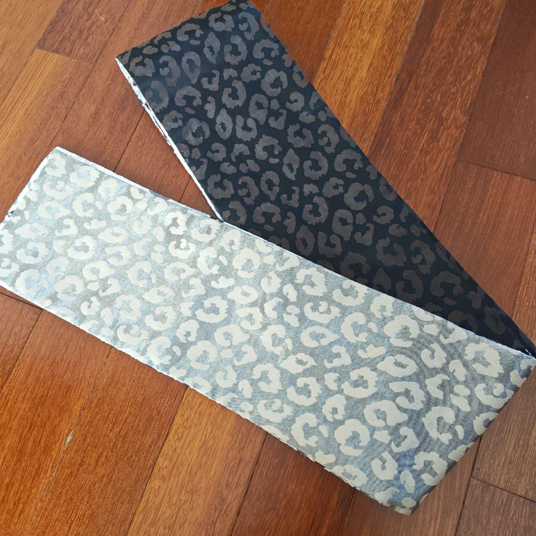 ろっこや 半幅帯 モザイクレース レオパード リバーシブル