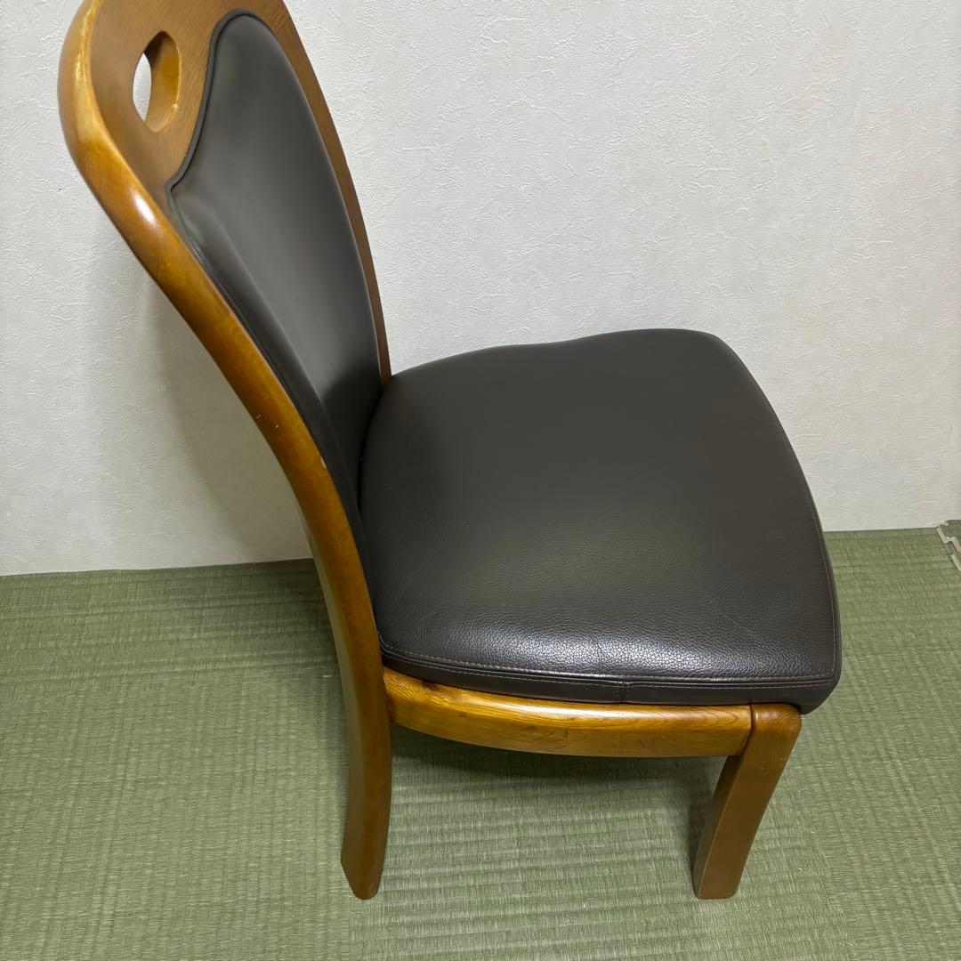 【浜本工芸】No.3800 ダイニングチェア1脚・本革・ナラ材・椅子・楢材無垢