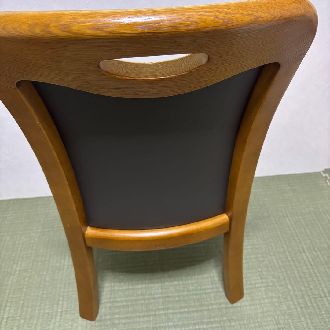 【浜本工芸】No.3800 ダイニングチェア1脚・本革・ナラ材・椅子・楢材無垢