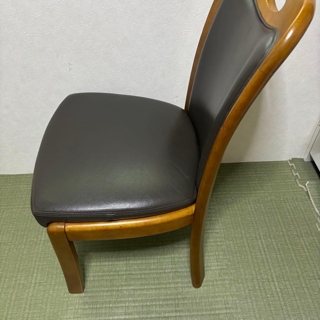 【浜本工芸】No.3800 ダイニングチェア1脚・本革・ナラ材・椅子・楢材無垢