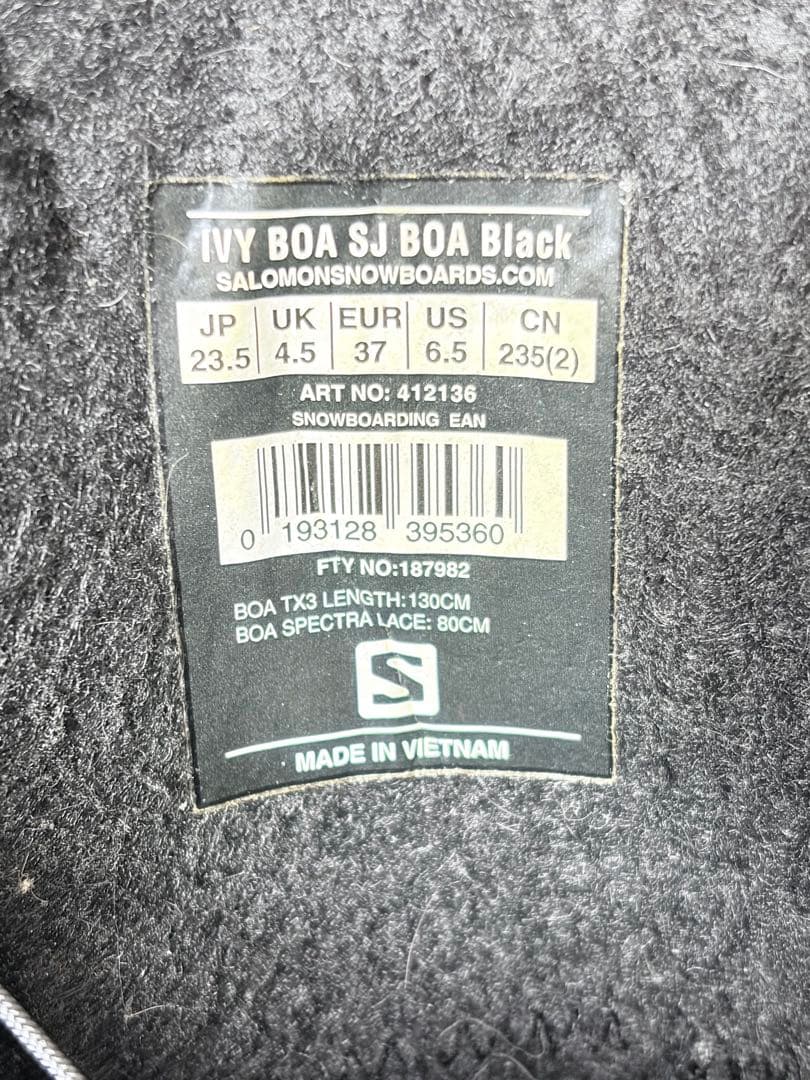 SALOMON/サロモン IVY BOA SJ BOA Black 23.5