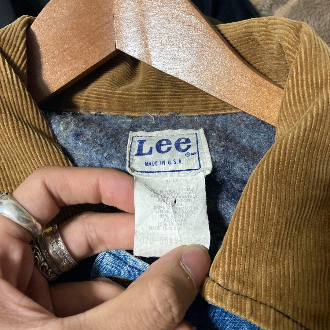 80s Lee デニムカバーオール　襟コーデュロイ