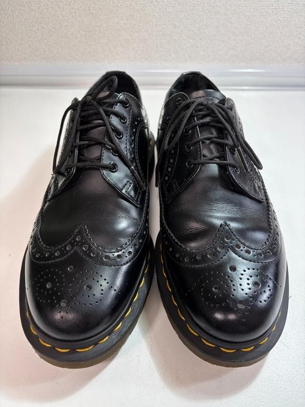 美品☆Dr.Martens　ドクターマーチン　イエローステッチブローグシューズ
