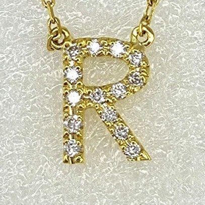 AHKAH 18K ダイヤモンドネックレス イニシャルR