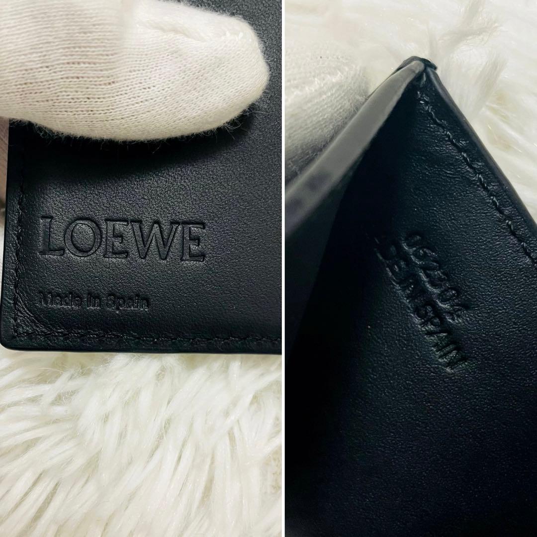 極美✨ロエベ 三つ折り財布 トライフォールド レザー ブラック 現行