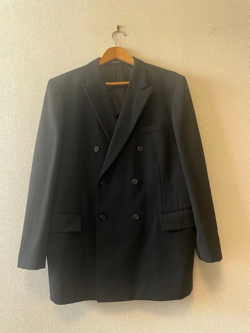 90s vintage レトロスーツ ダブル BLACK6B 菅田将暉　純毛質