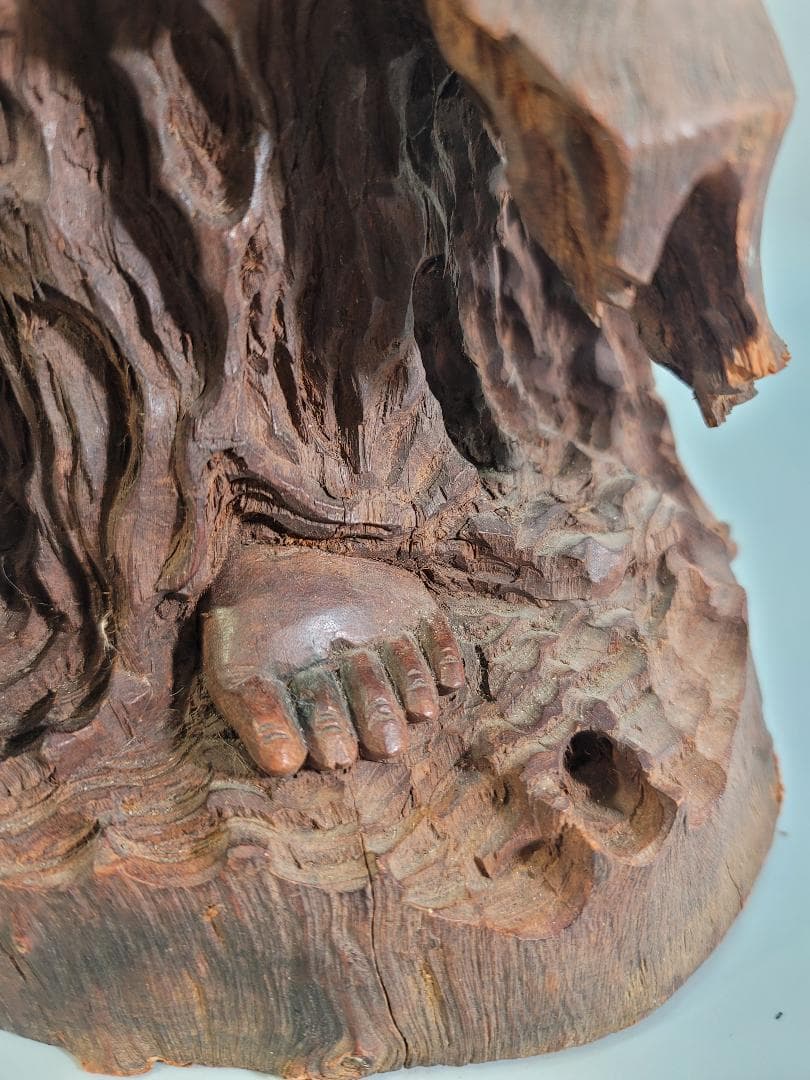 龍眼木 彫刻 観音菩薩 高62cm