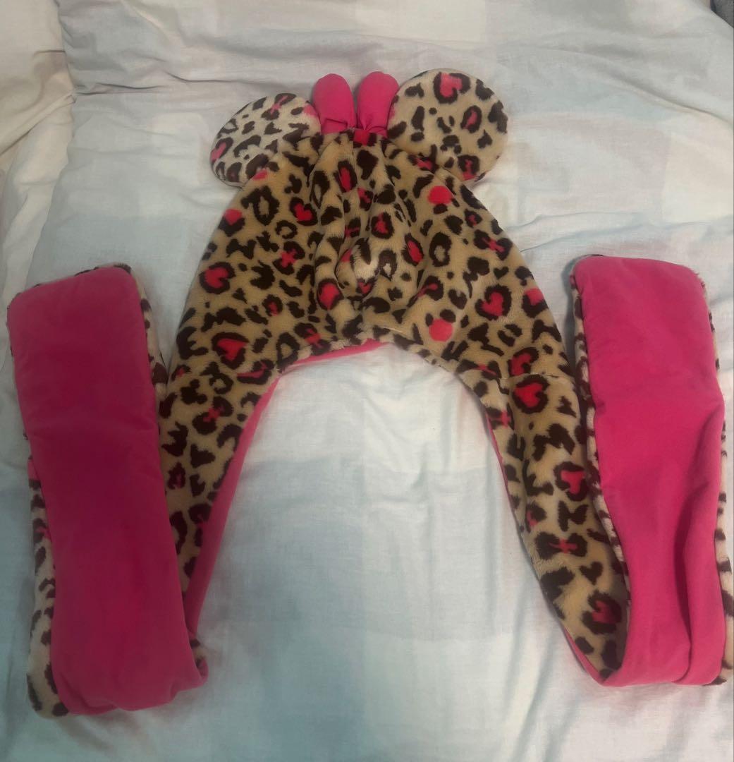 ディズニー ヒョウ柄 マフラー ファンキャップ