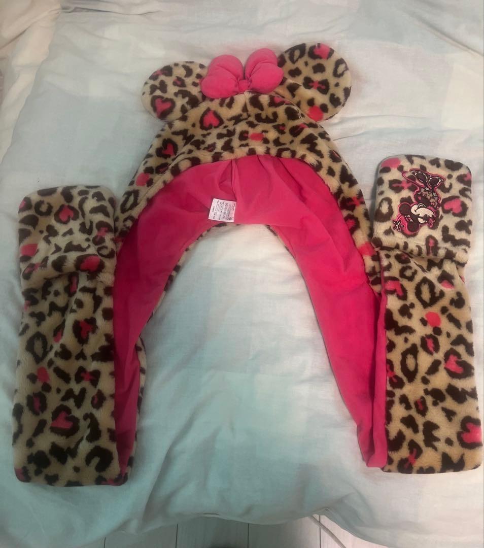 ディズニー ヒョウ柄 マフラー ファンキャップ