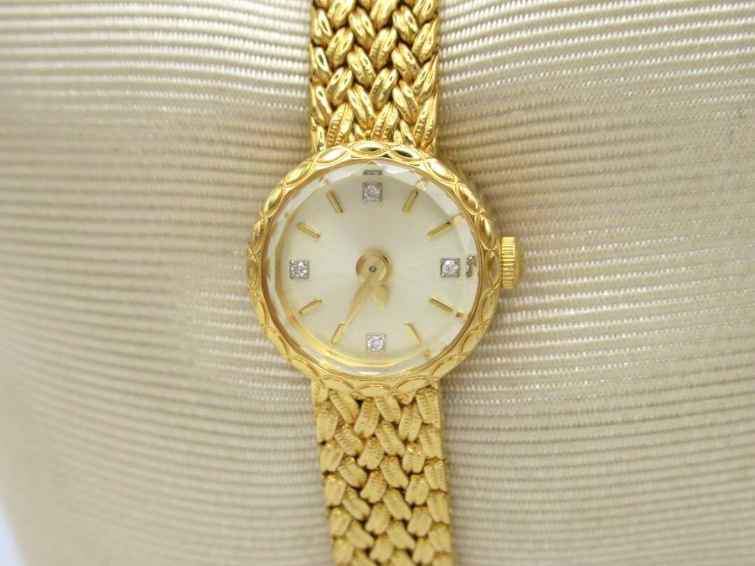 agete アガット ラウンドフェイスジュエリーウォッチ ゴールド 時計 ダイヤ