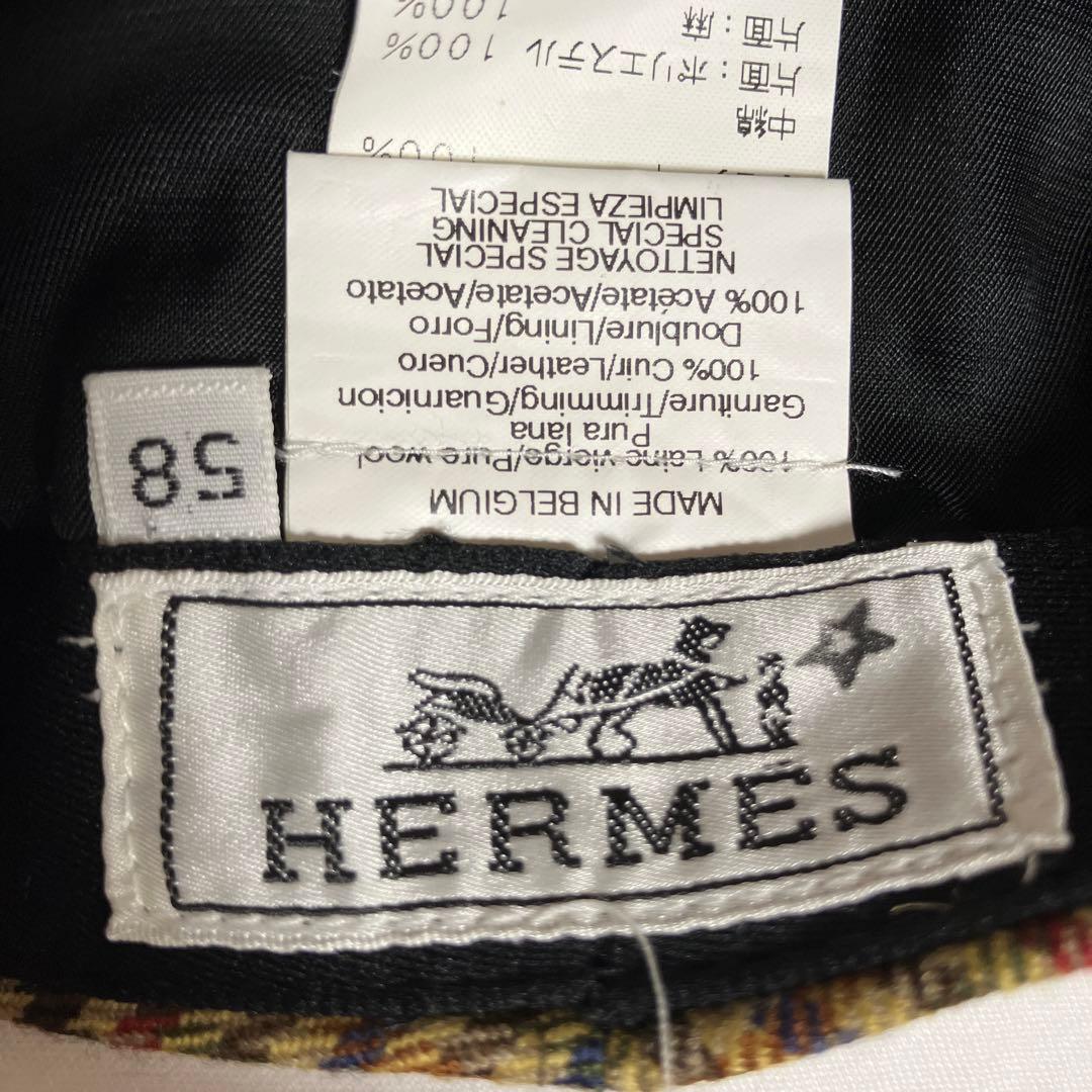新品未使用　【HERMES】 エルメス チェック柄 ハンチング 58