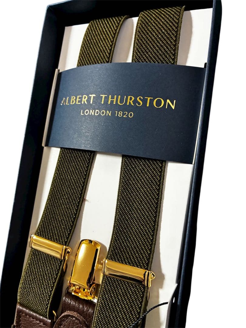 新品 正規品  Thurston 英国製 Yバック 25mmオリーブ