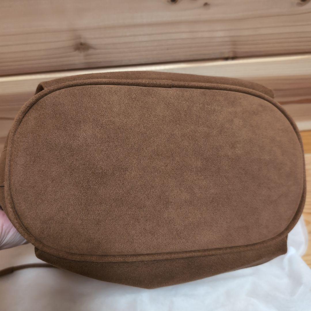 HINC NUNC バケットバッグ　ブラウン&パープル　スエード