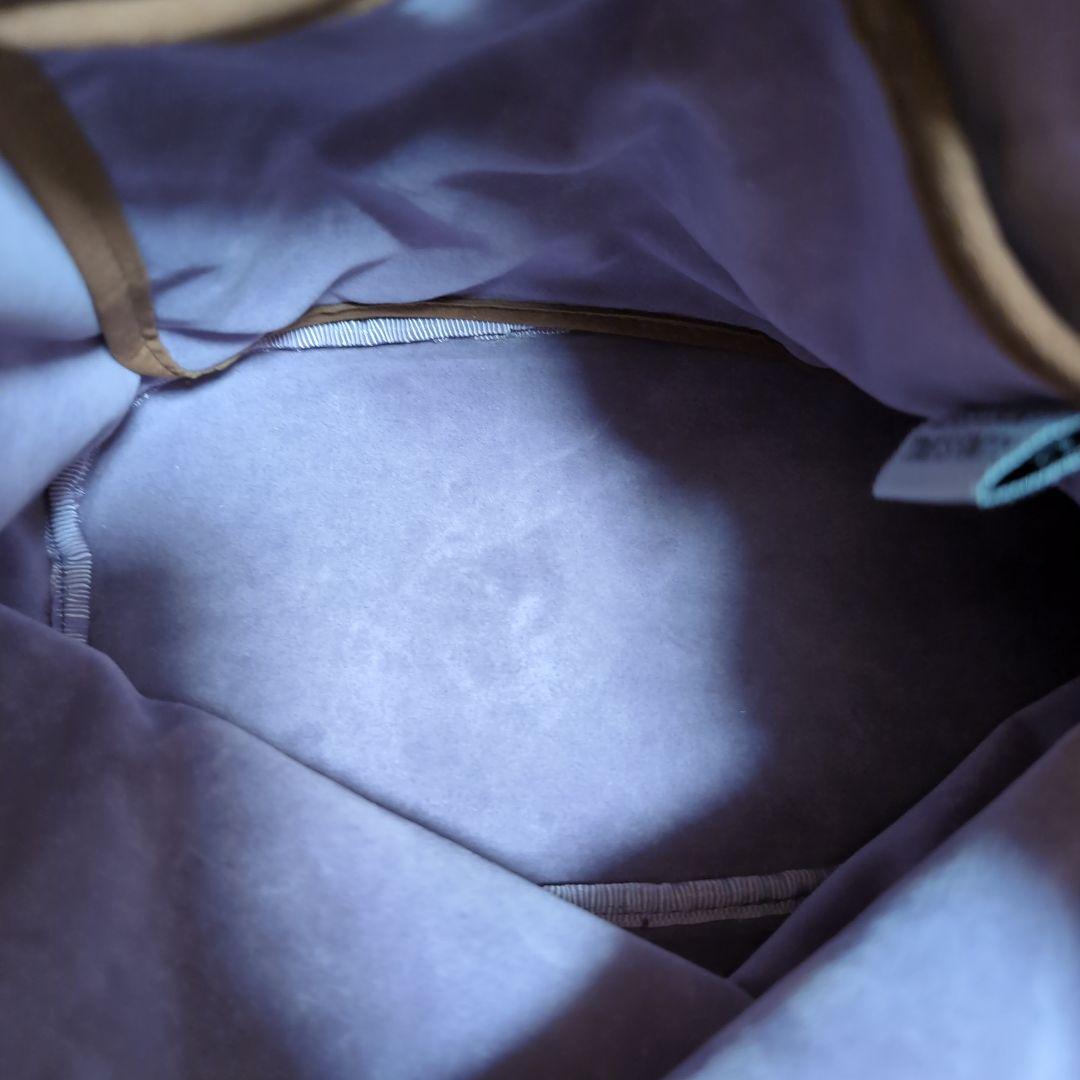 HINC NUNC バケットバッグ　ブラウン&パープル　スエード