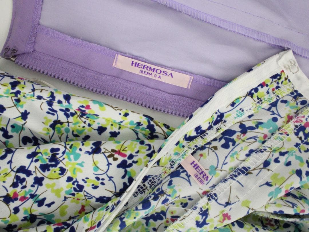 【美品 フラメンコ衣装 ツーピース】マルチカラー柄×レース地 HERMOSA