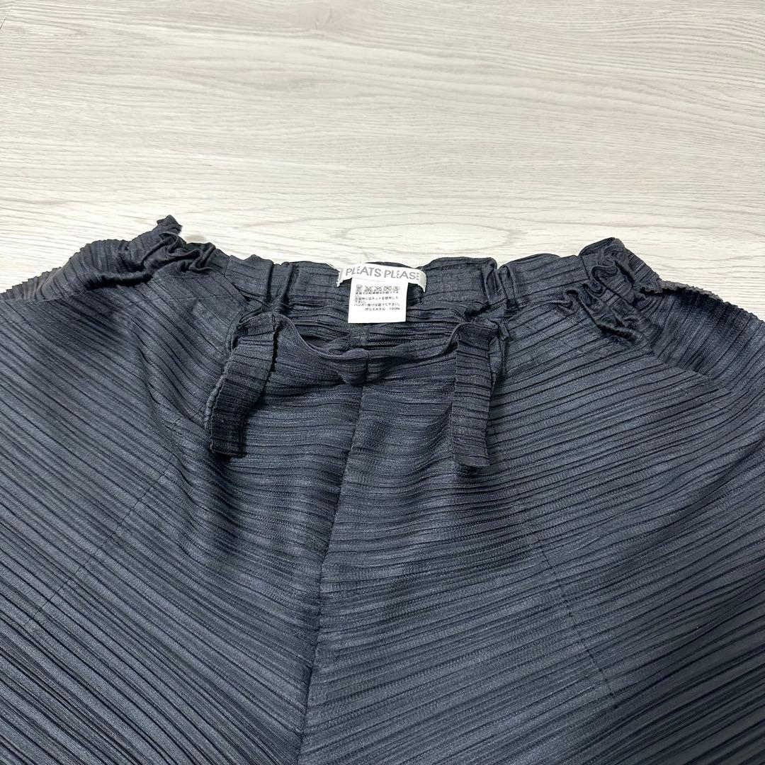 【極美品】 プリーツプリーズ 変形 切り替え サルエルパンツ ブラック