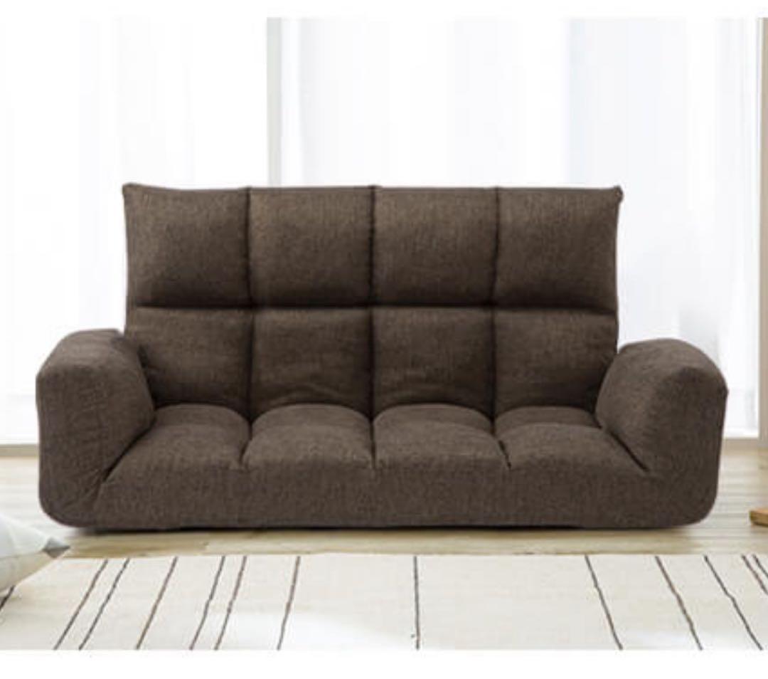 ソファ　ソファー　2人掛け　フロアソファ　ローソファ　ブラウン　リクライニング