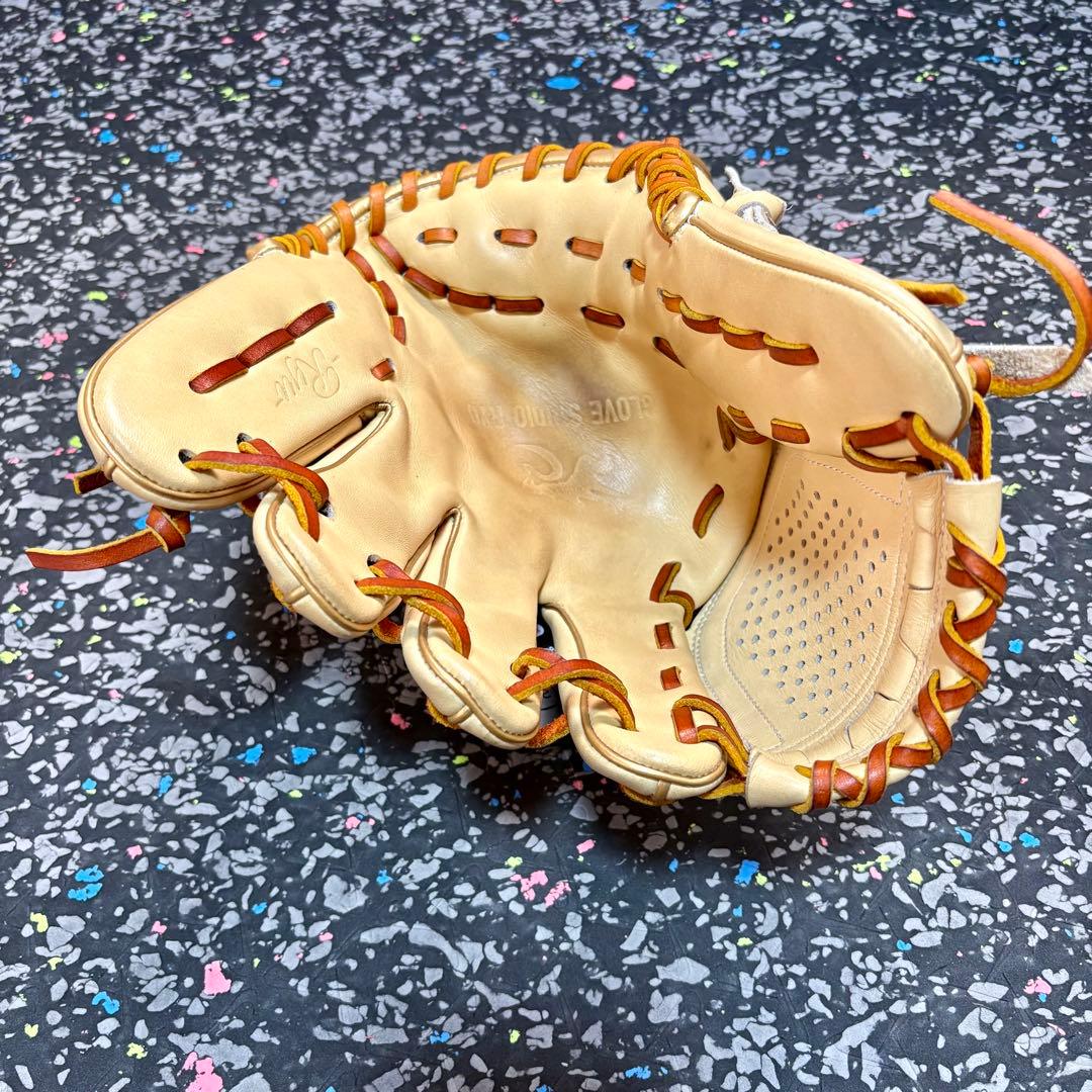 RYUリュウ 軟式硬式兼用 グローブ クリーム 内野用 内野手用 ゴールドヘリ革