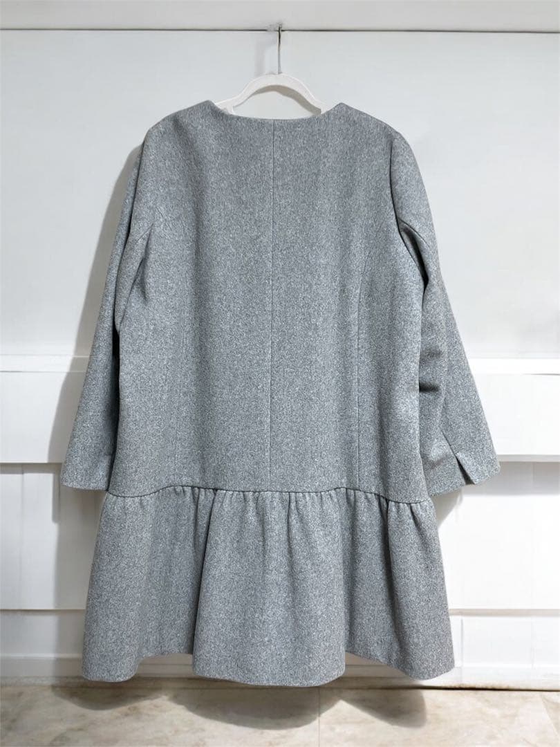 ローズティアラ　リボンウールコート　グレー　size50