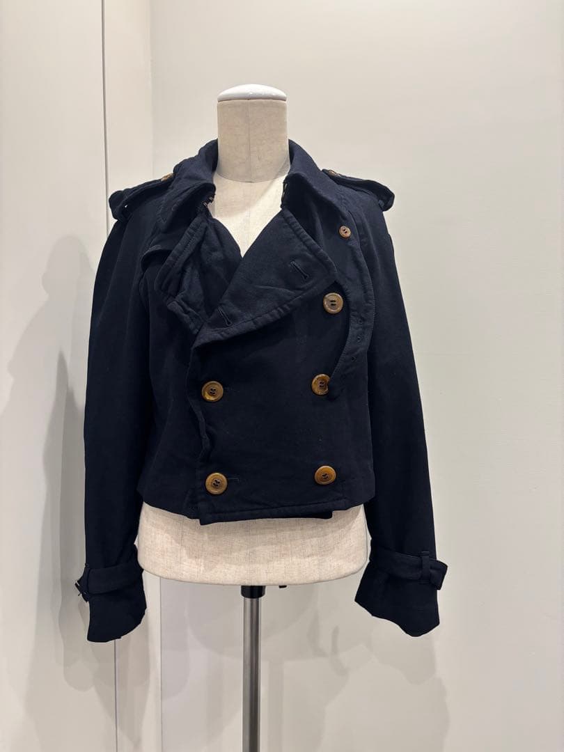 ［11AW］コムデギャルソン　ポリエステル縮絨　ショート丈トレンチコート