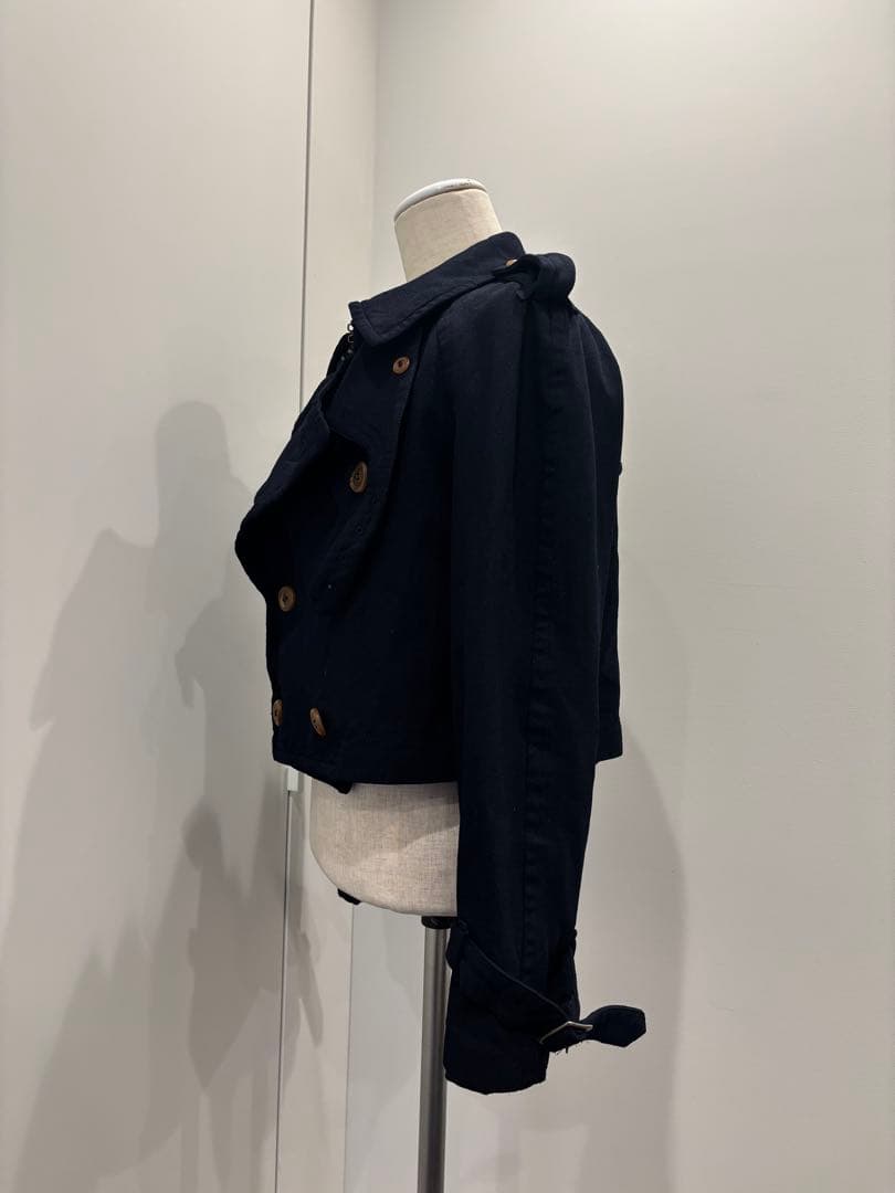 ［11AW］コムデギャルソン　ポリエステル縮絨　ショート丈トレンチコート